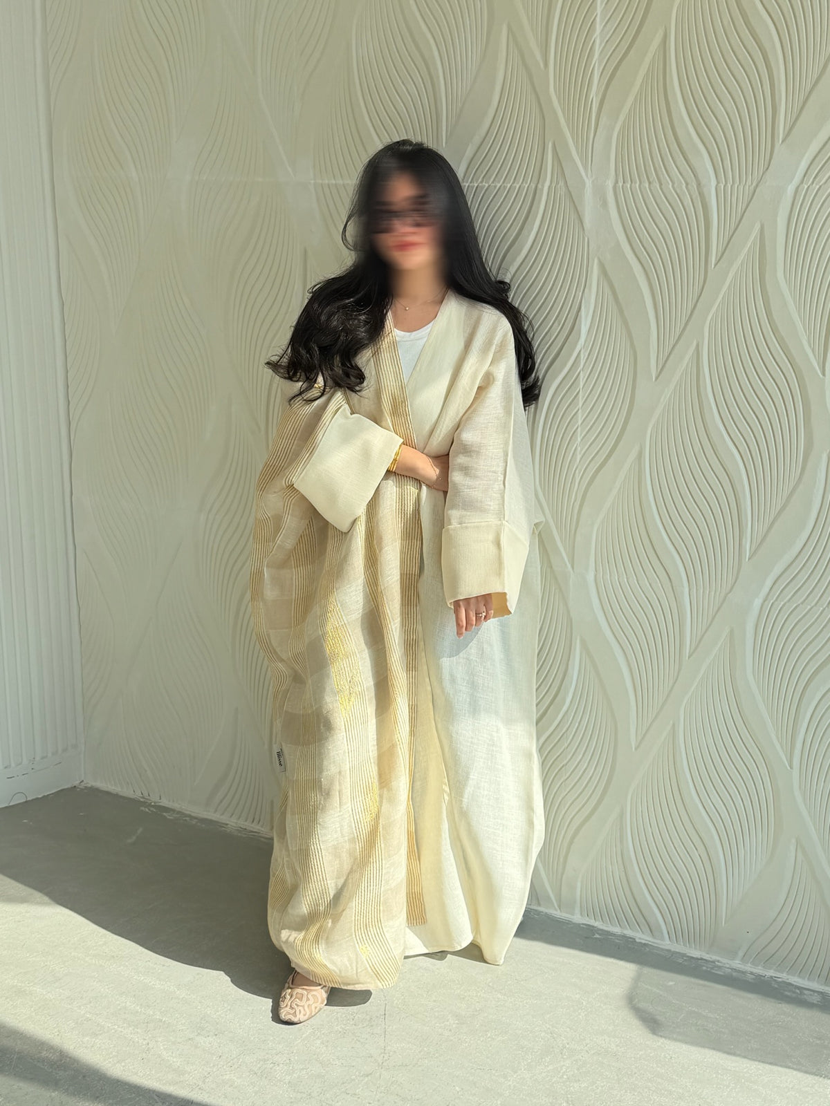 Golden off-white linen