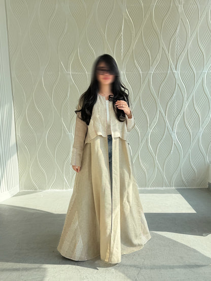 Beige linen with bits of color