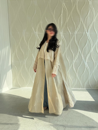 Beige linen with bits of color