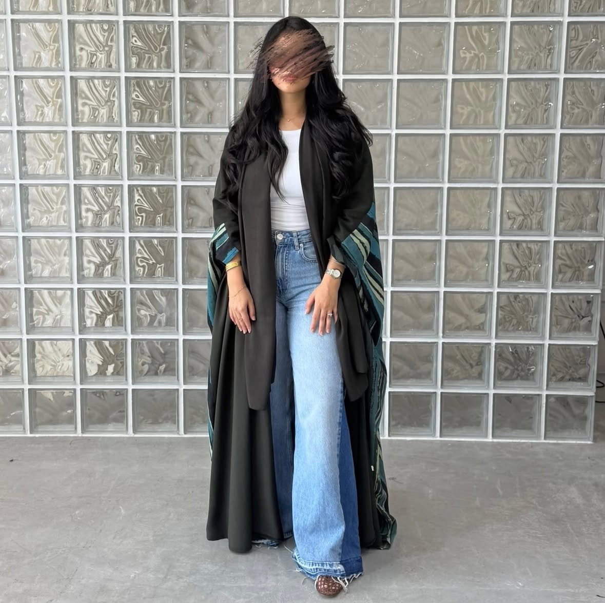 Olive green with back pattern