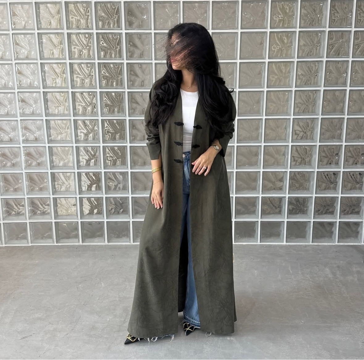 Olive green with black hooks